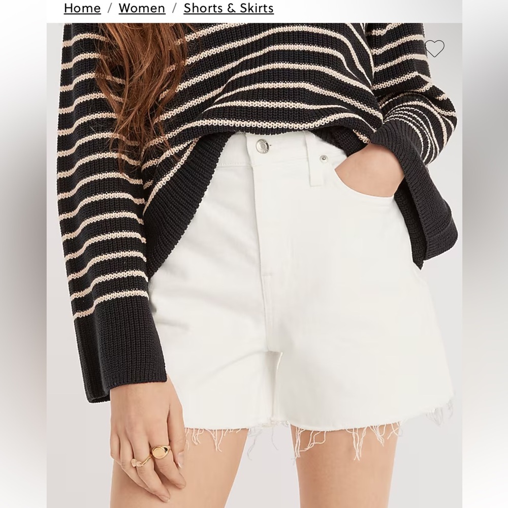Nwt Jcrew High-rise denim short in white size 28